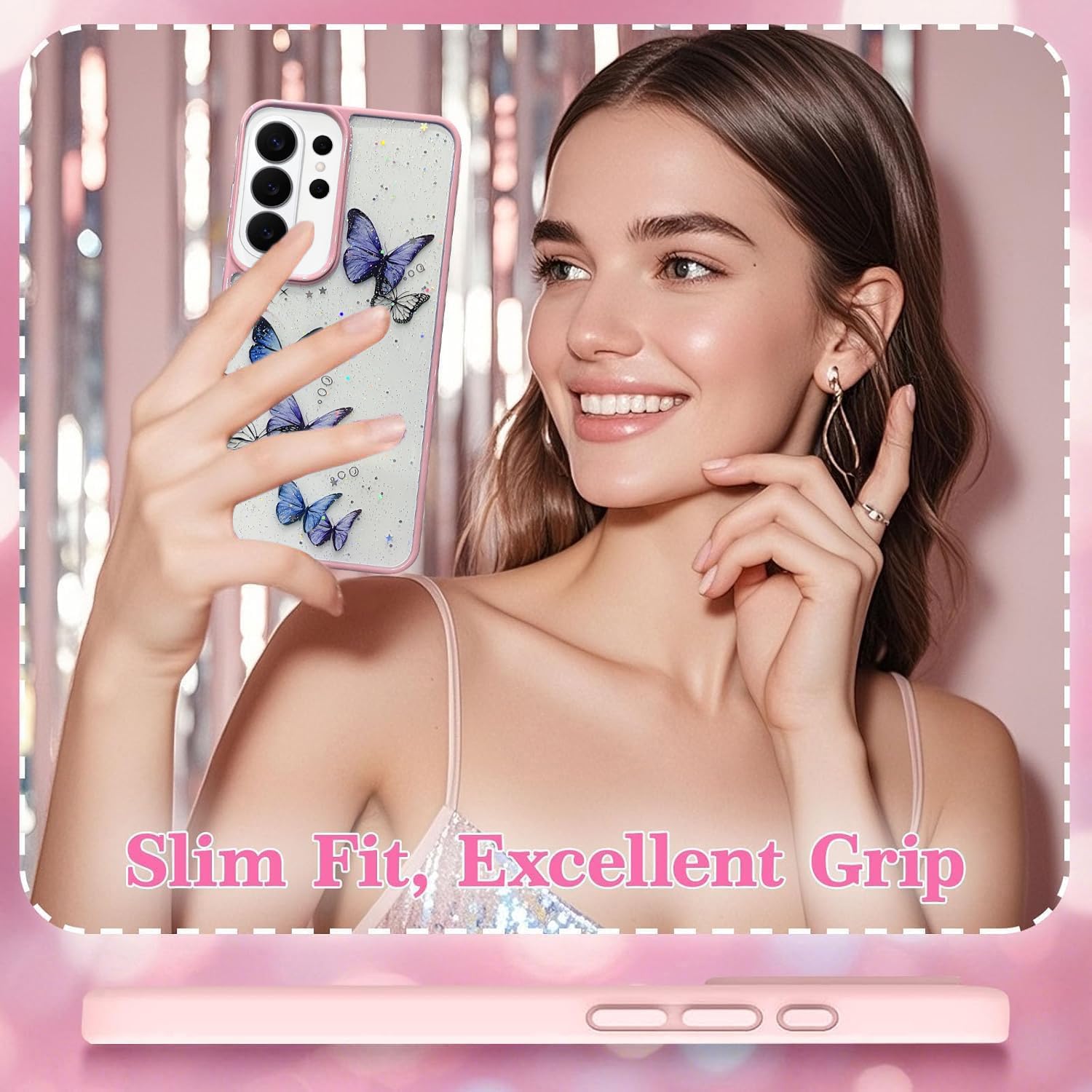 Glitter Butterfly Case for iPhone